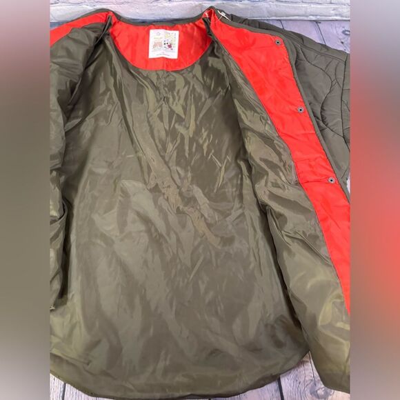 Offline by Aerie Military Green Cottagecore Casual Quilted Bomber Chore Jacket L - Picture 10 of 13
